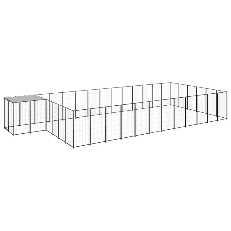 Vidaxl Dog Kennel 22,99 m² en acier noir