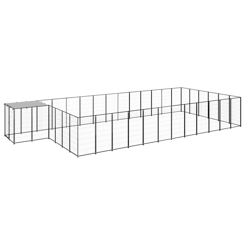 Vidaxl Dog Kennel 22,99 m² en acier noir