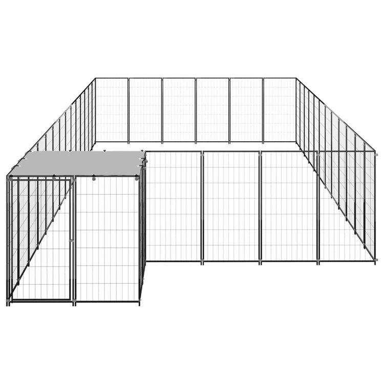 Vidaxl Dog Kennel 22,99 m² en acier noir