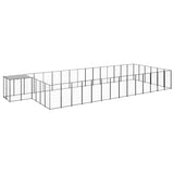 Vidaxl Dog Kennel 26,62 m² en acier noir - afbeelding 1