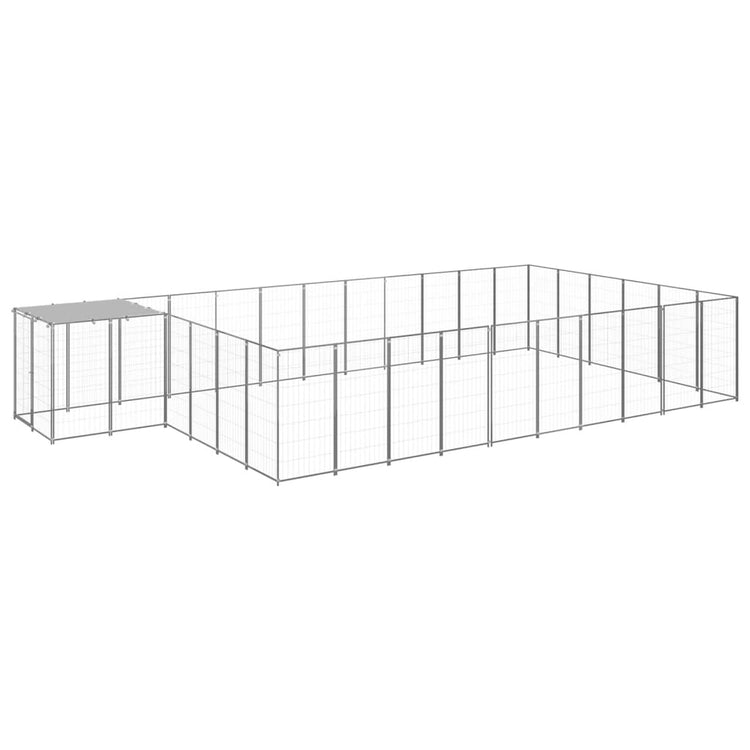 Vidaxl Dog Kennel 19,36 m² en acier argenté couleur