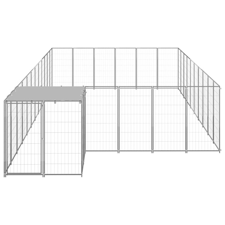 Vidaxl Dog Kennel 19,36 m² en acier argenté couleur