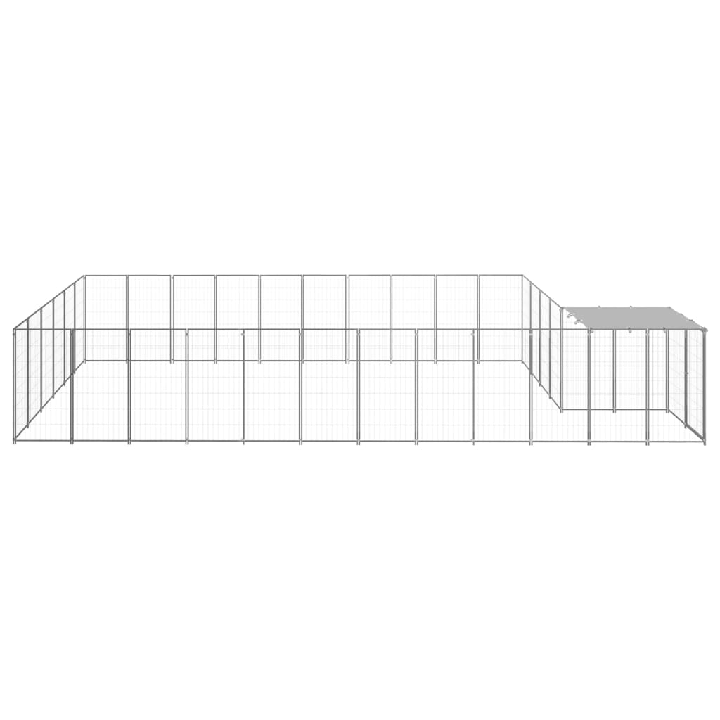 Vidaxl Dog Kennel 19,36 m² en acier argenté couleur
