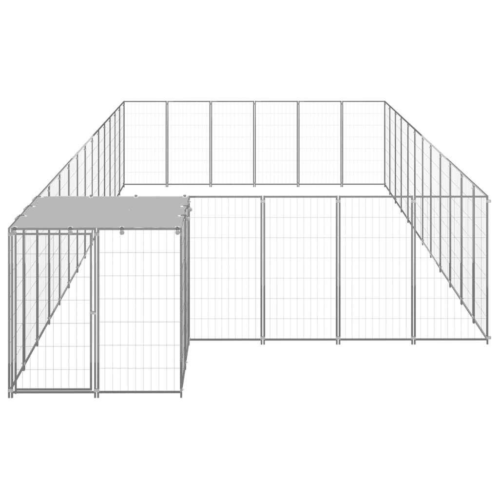 Vidaxl Dog Kennel 22,99 m² en acier argenté couleur