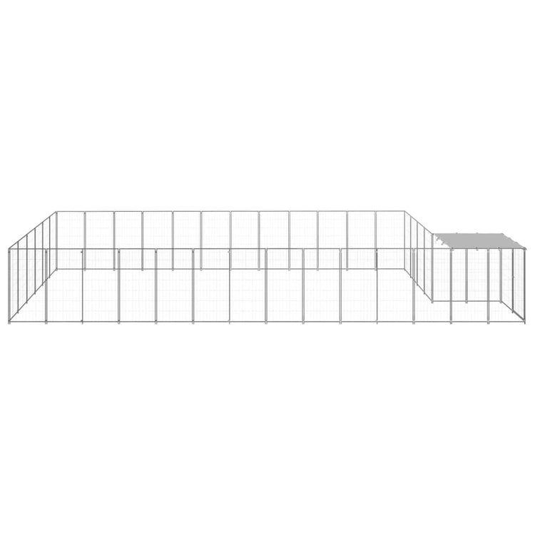 Vidaxl Dog Kennel 22,99 m² en acier argenté couleur