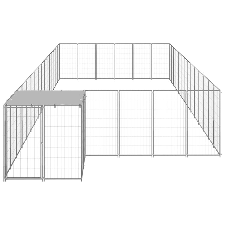 Vidaxl Dog Kennel 26,62 m² en acier argenté couleur