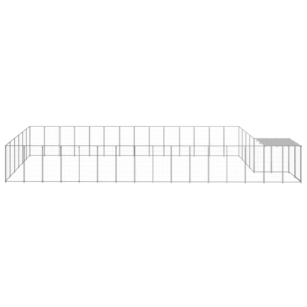 Vidaxl Dog Kennel 26,62 m² en acier argenté couleur
