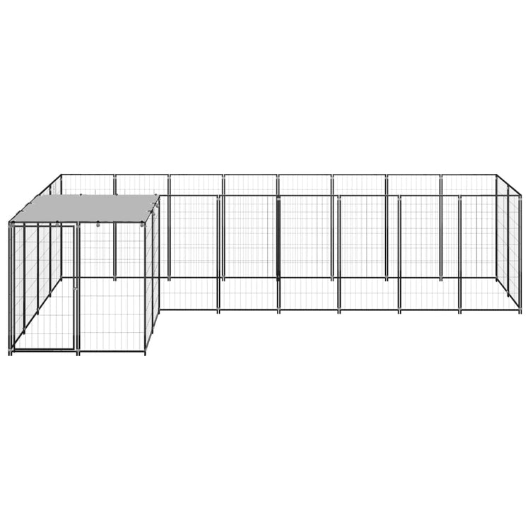 Vidaxl chien Kennel 6,05 m² en acier noir