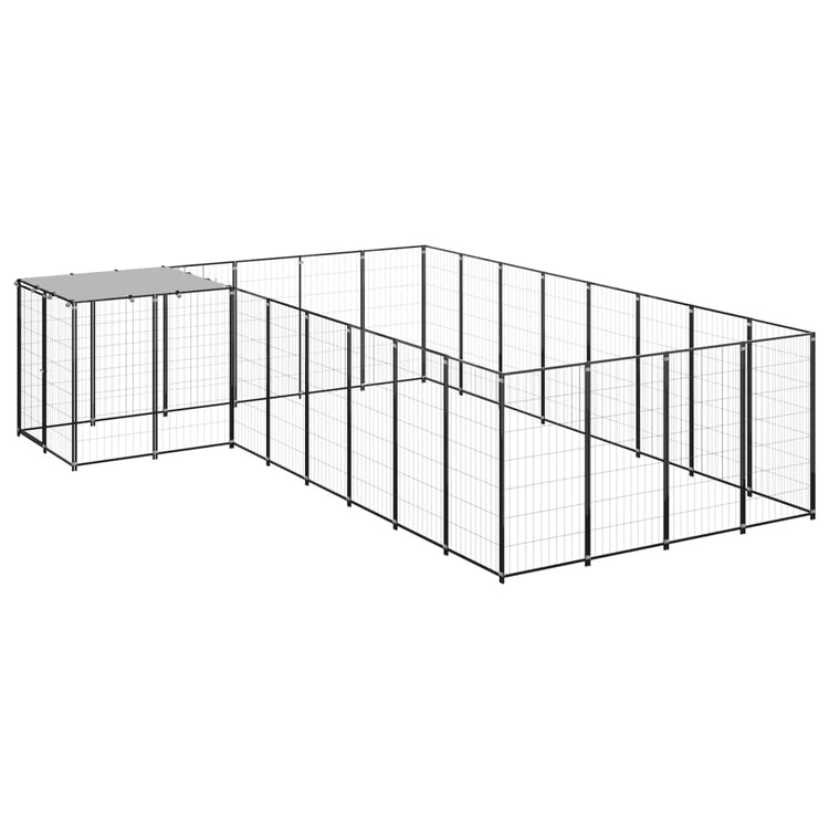 Vidaxl Dog Kennel 10,89 m² en acier noir