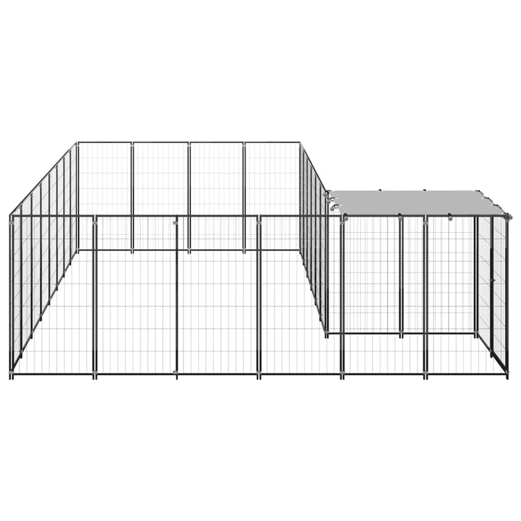 Vidaxl Dog Kennel 10,89 m² en acier noir