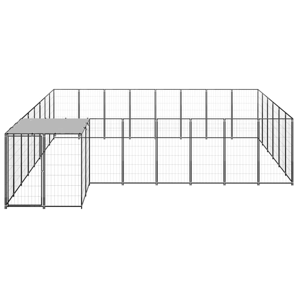 Vidaxl Dog Kennel 15,73 m² en acier noir