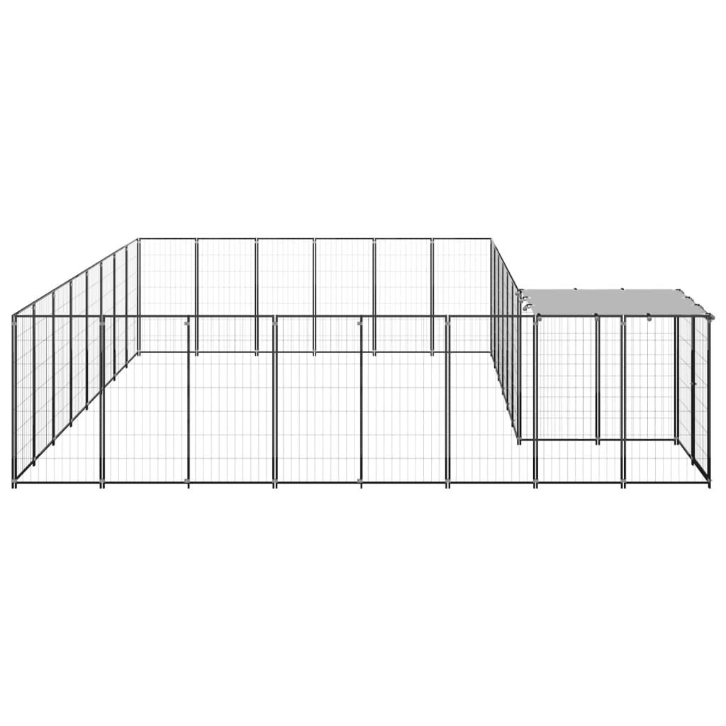 Vidaxl Dog Kennel 15,73 m² en acier noir
