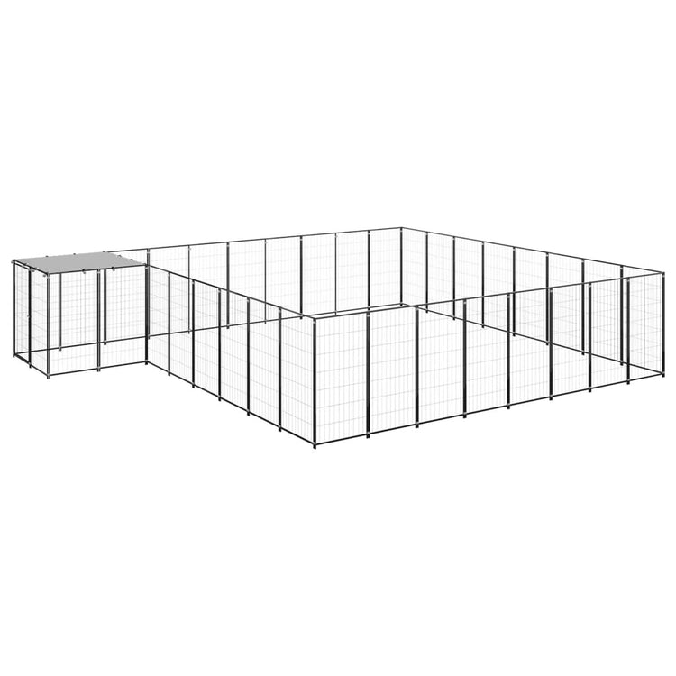 Vidaxl Dog Kennel 20,57 m² en acier noir