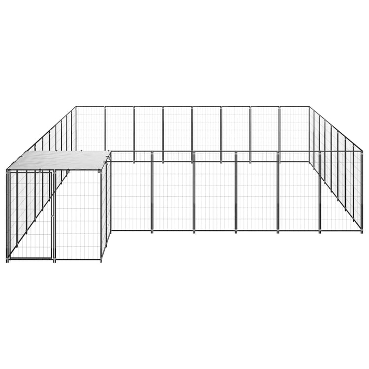 Vidaxl Dog Kennel 20,57 m² en acier noir