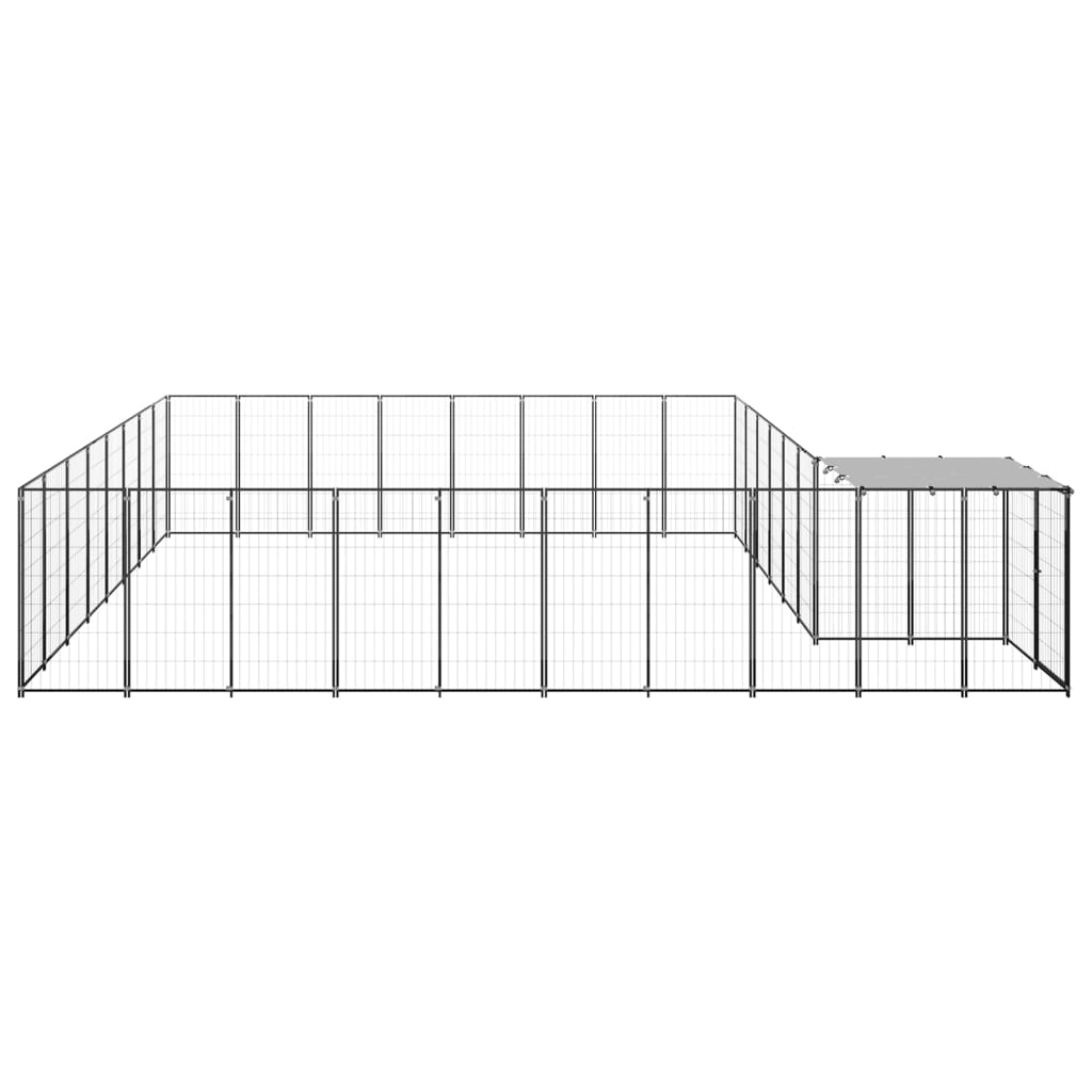 Vidaxl Dog Kennel 20,57 m² en acier noir
