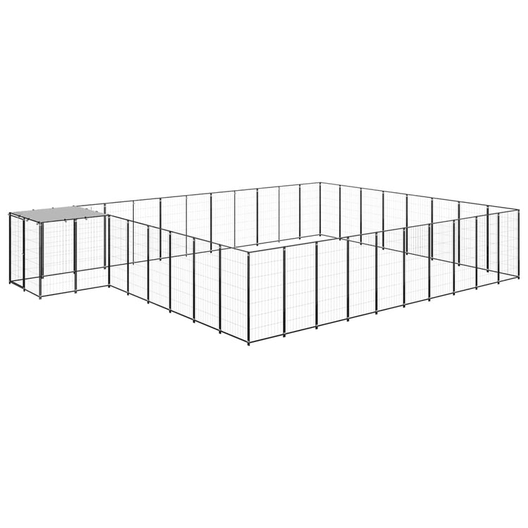 Vidaxl Dog Kennel 25,41 m² en acier noir