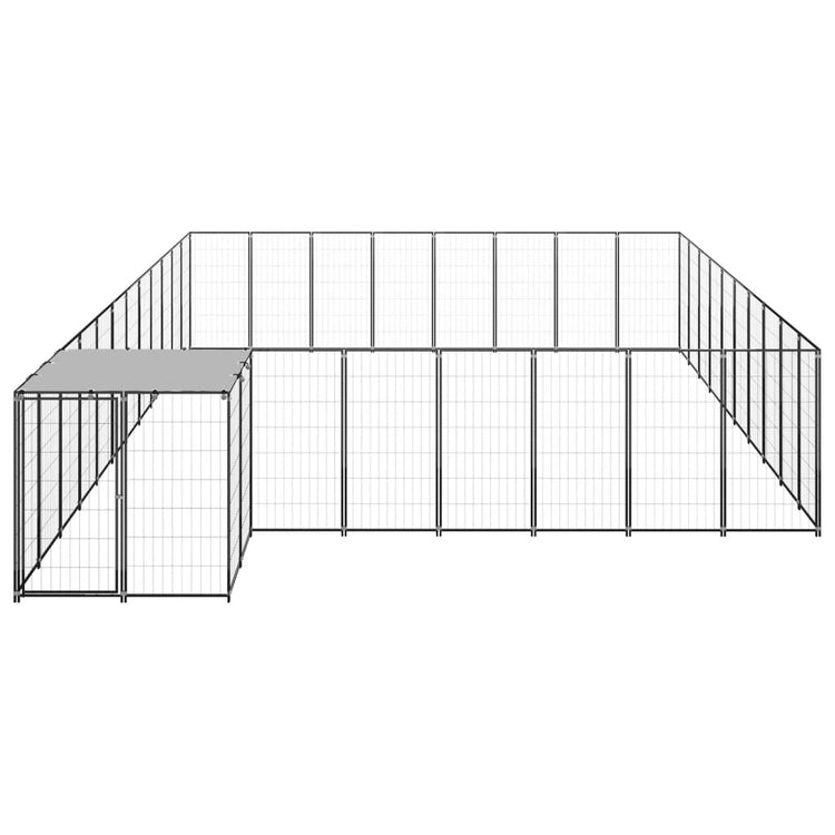 Vidaxl Dog Kennel 25,41 m² en acier noir