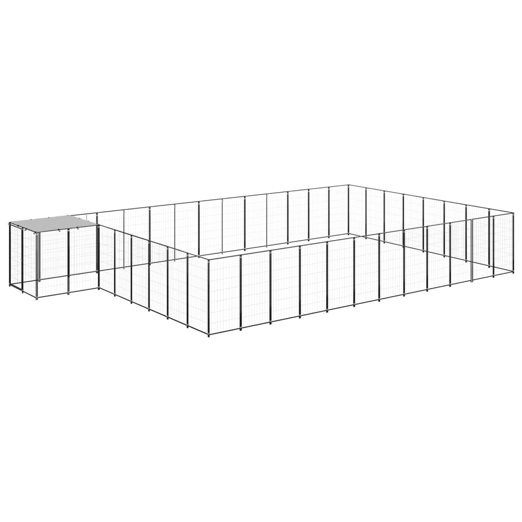 Vidaxl Dog Kennel 30,25 m² en acier noir