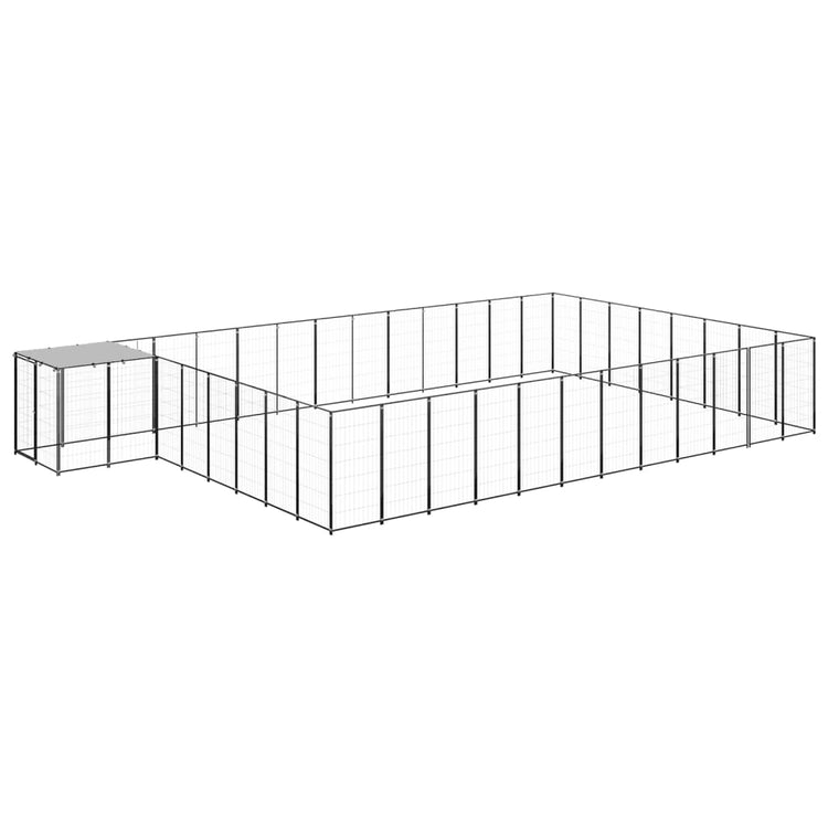 Vidaxl Dog Kennel 30,25 m² en acier noir