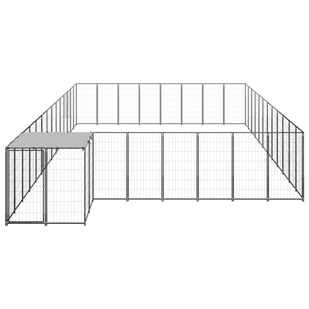 Vidaxl Dog Kennel 30,25 m² en acier noir