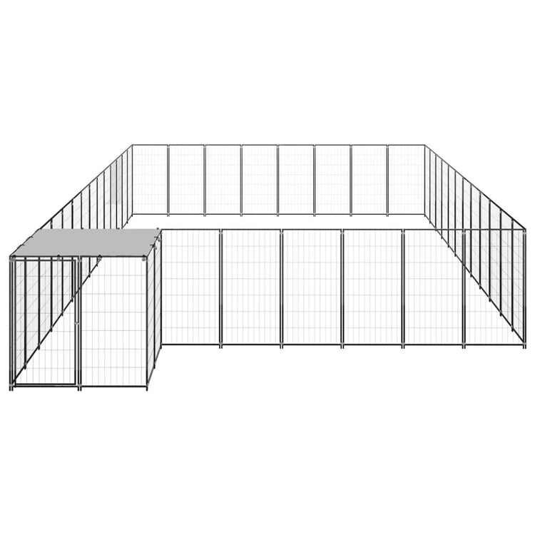 Vidaxl Dog Kennel 30,25 m² en acier noir
