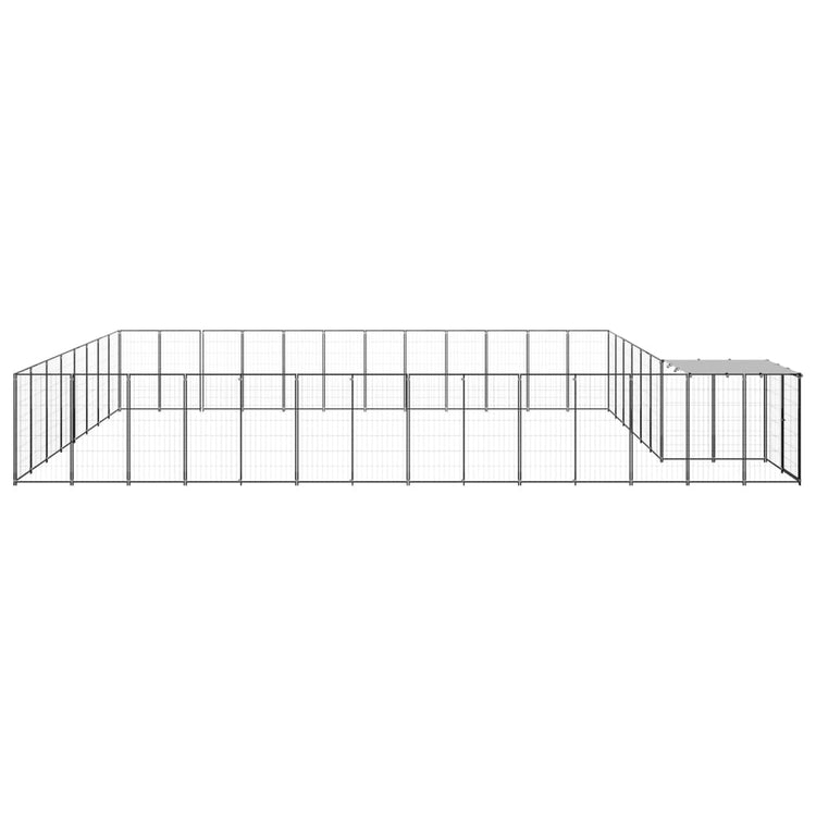 Vidaxl Dog Kennel 30,25 m² en acier noir