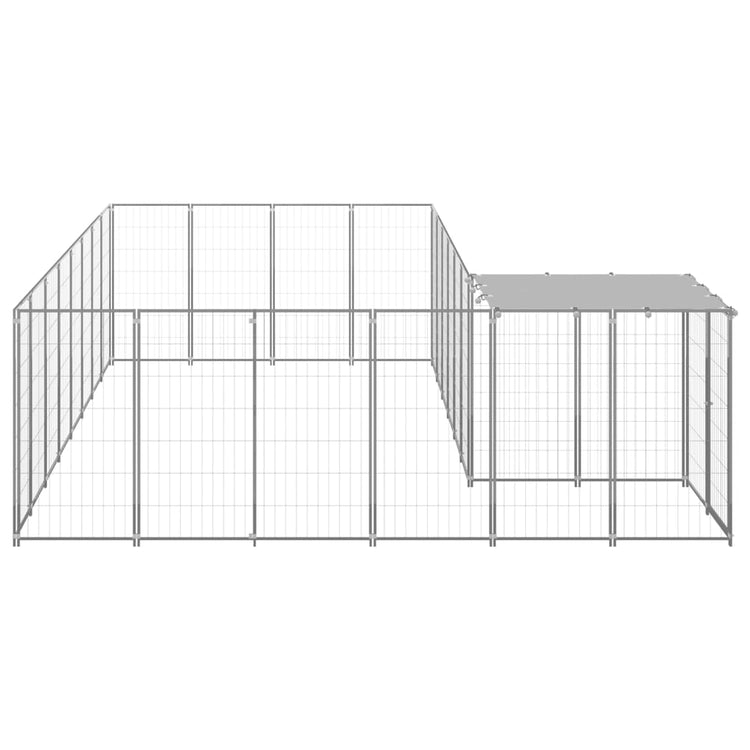 Vidaxl Dog Kennel 10,89 m² en acier argenté couleur