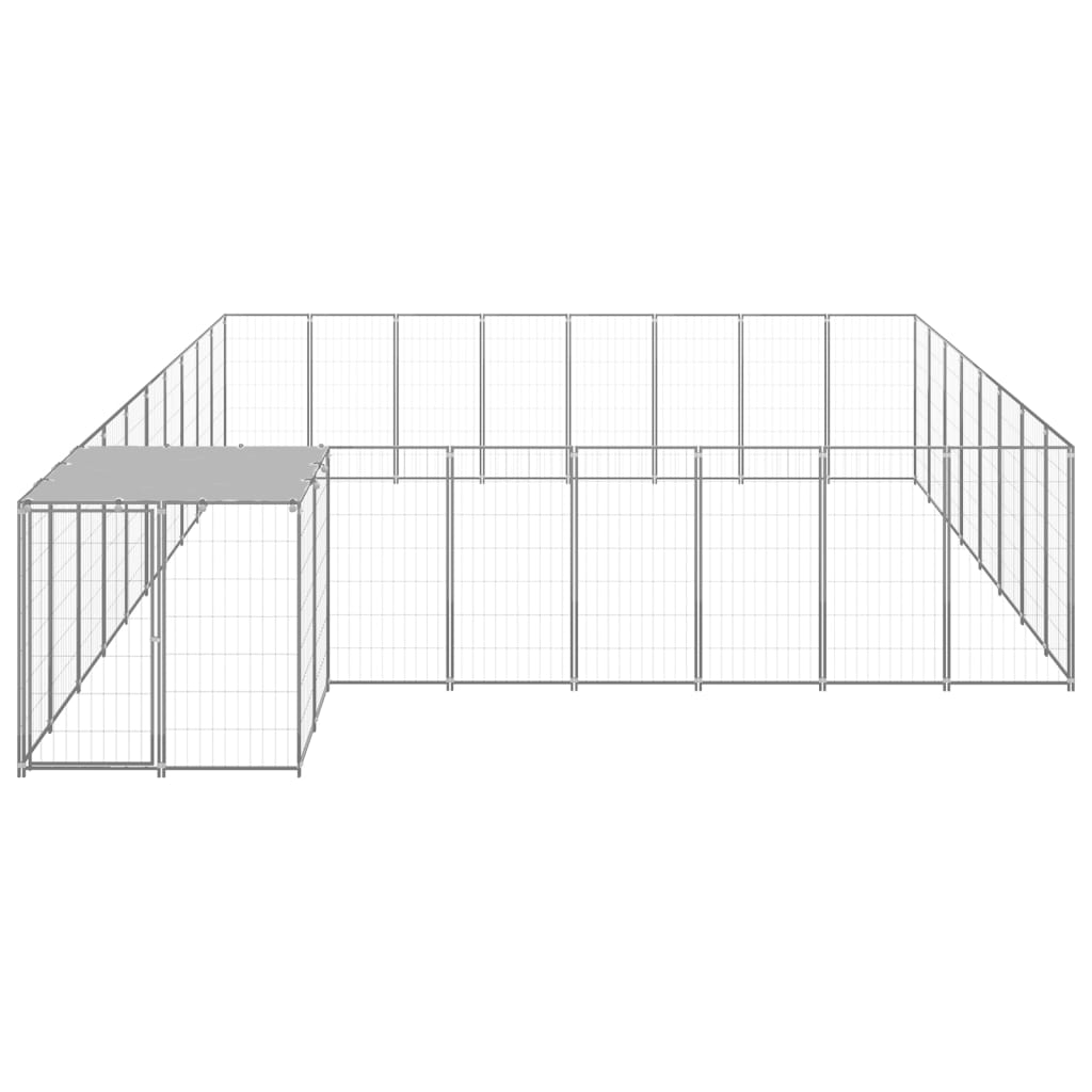 Vidaxl Dog Kennel 20,57 m² en acier argenté couleur