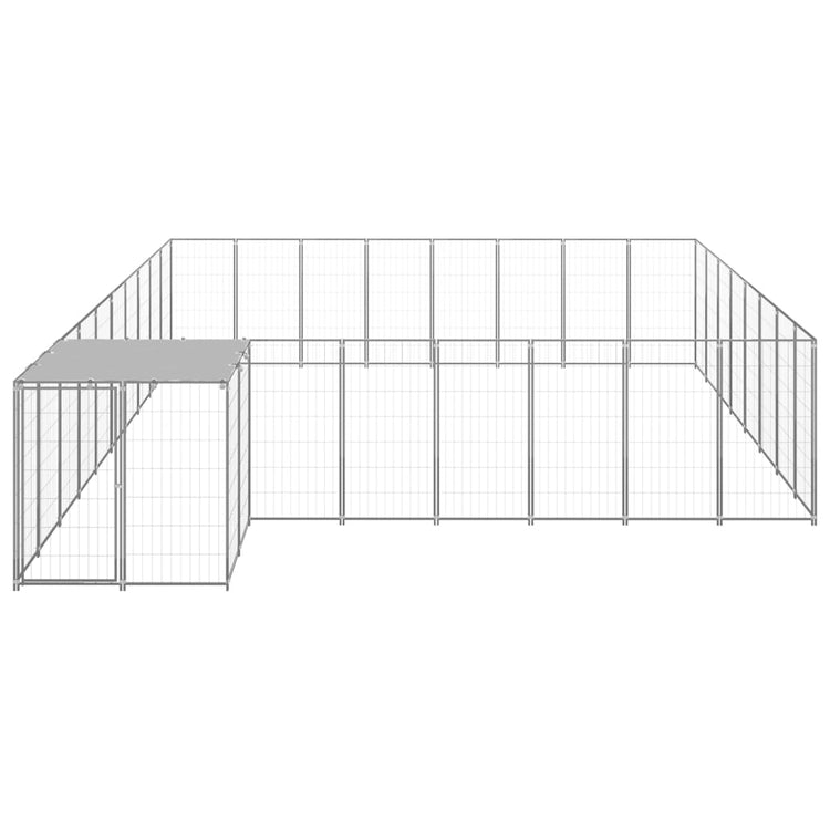 Vidaxl Dog Kennel 20,57 m² en acier argenté couleur