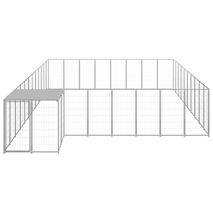 Vidaxl Dog Kennel 25,41 m² en acier argenté couleur