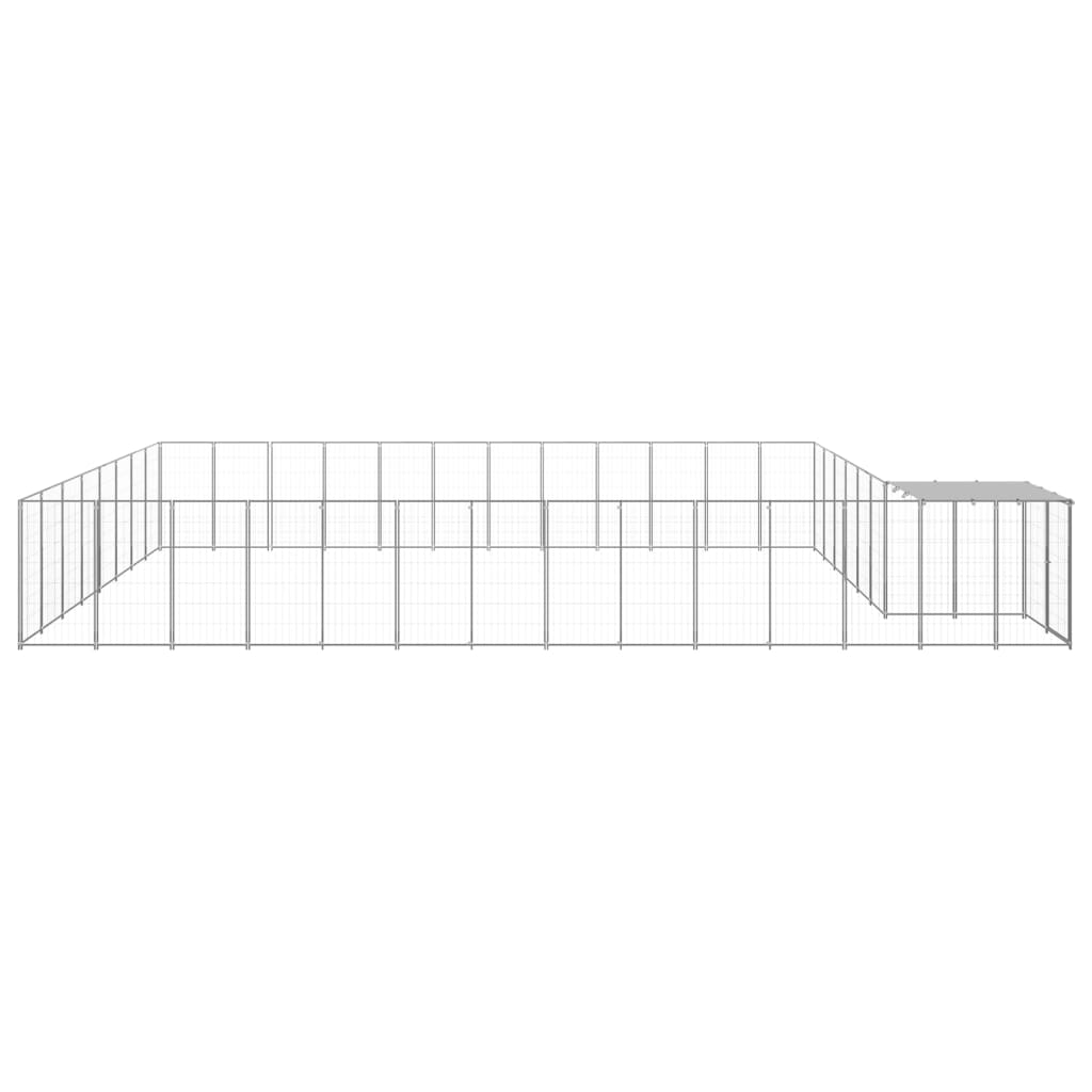 Vidaxl Dog Kennel 30,25 m² en acier argenté couleur