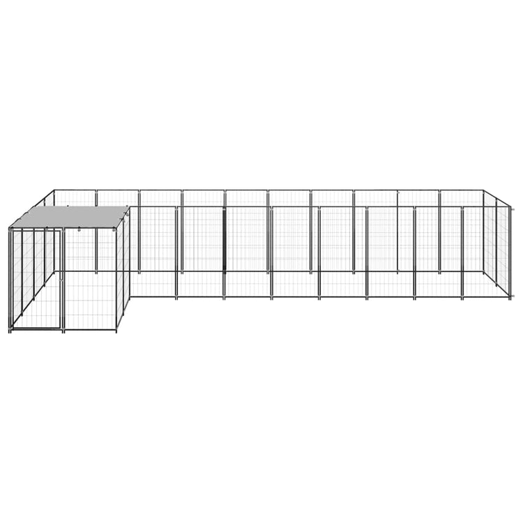 Vidaxl Dog Kennel 7,26 m² en acier noir