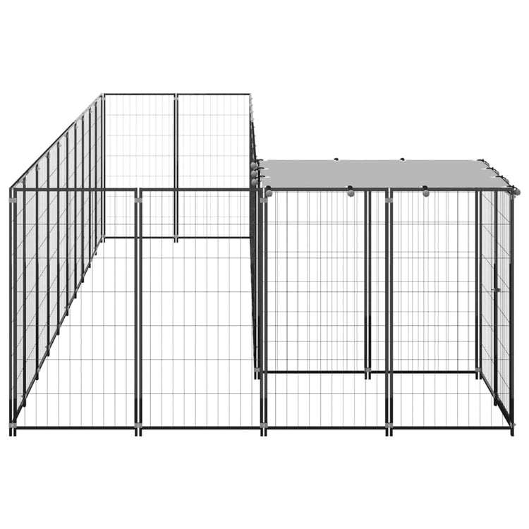 Vidaxl Dog Kennel 7,26 m² en acier noir