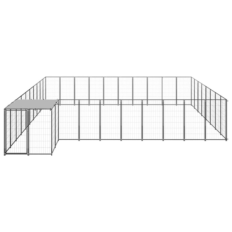 Vidaxl Dog Kennel 25,41 m² en acier noir