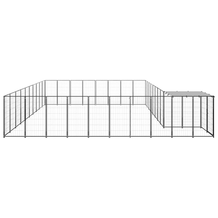 Vidaxl Dog Kennel 25,41 m² en acier noir