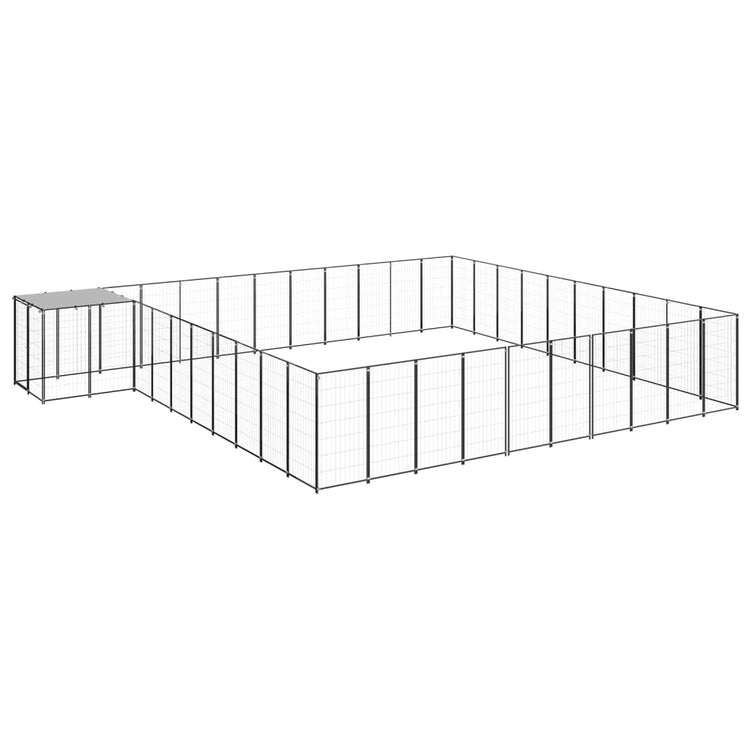 Vidaxl Dog Kennel 31,46 m² en acier noir