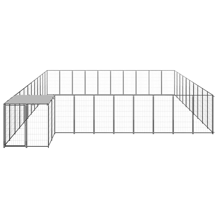 Vidaxl Dog Kennel 31,46 m² en acier noir