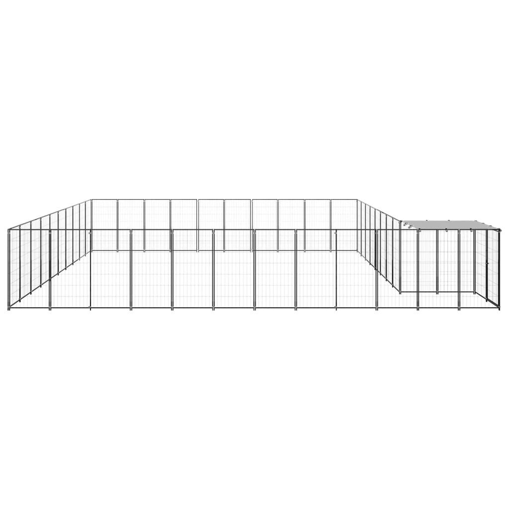 Vidaxl Dog Kennel 31,46 m² en acier noir