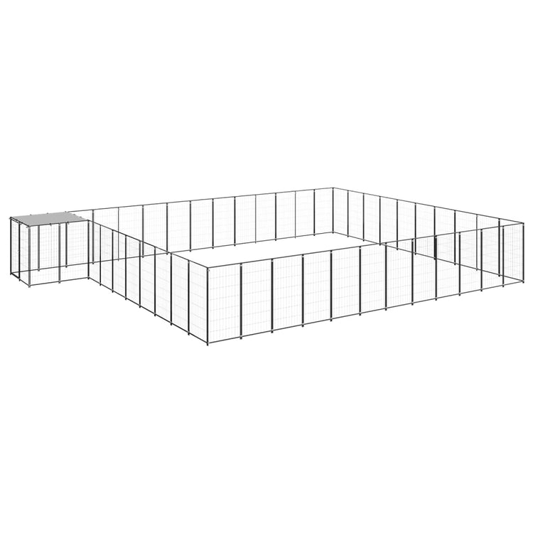 Vidaxl Chenil 37,51 m² en acier noir