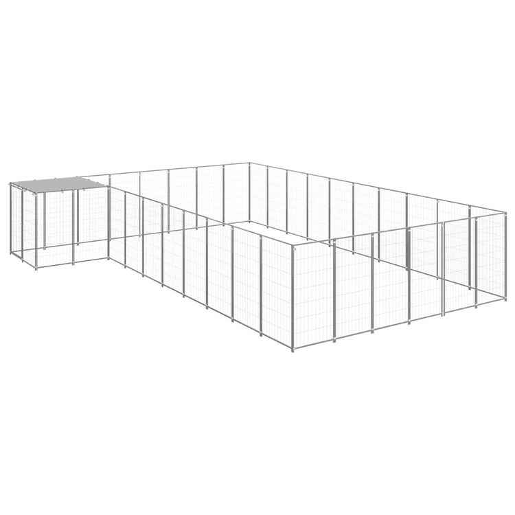 Vidaxl Dog Kennel 19,36 m² en acier argenté couleur
