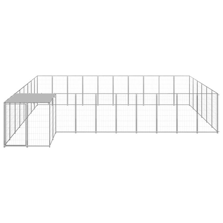 Vidaxl Dog Kennel 19,36 m² en acier argenté couleur