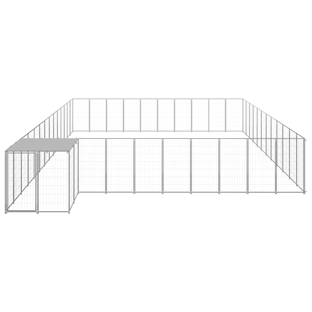 Vidaxl Dog Kennel 37,51 m² en acier en argent coloré