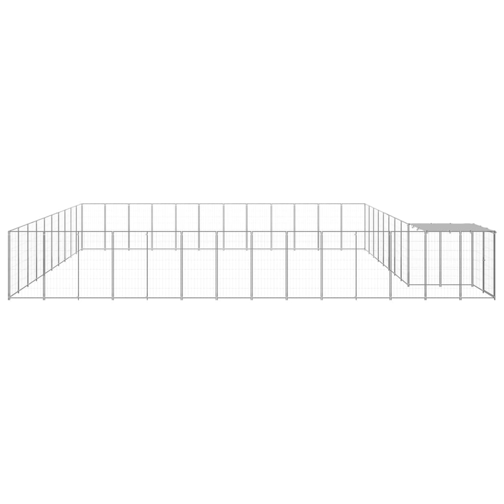 Vidaxl Dog Kennel 37,51 m² en acier en argent coloré