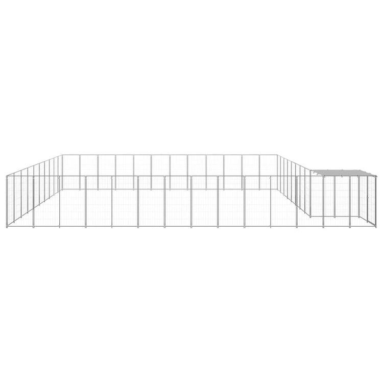 Vidaxl Dog Kennel 37,51 m² en acier en argent coloré