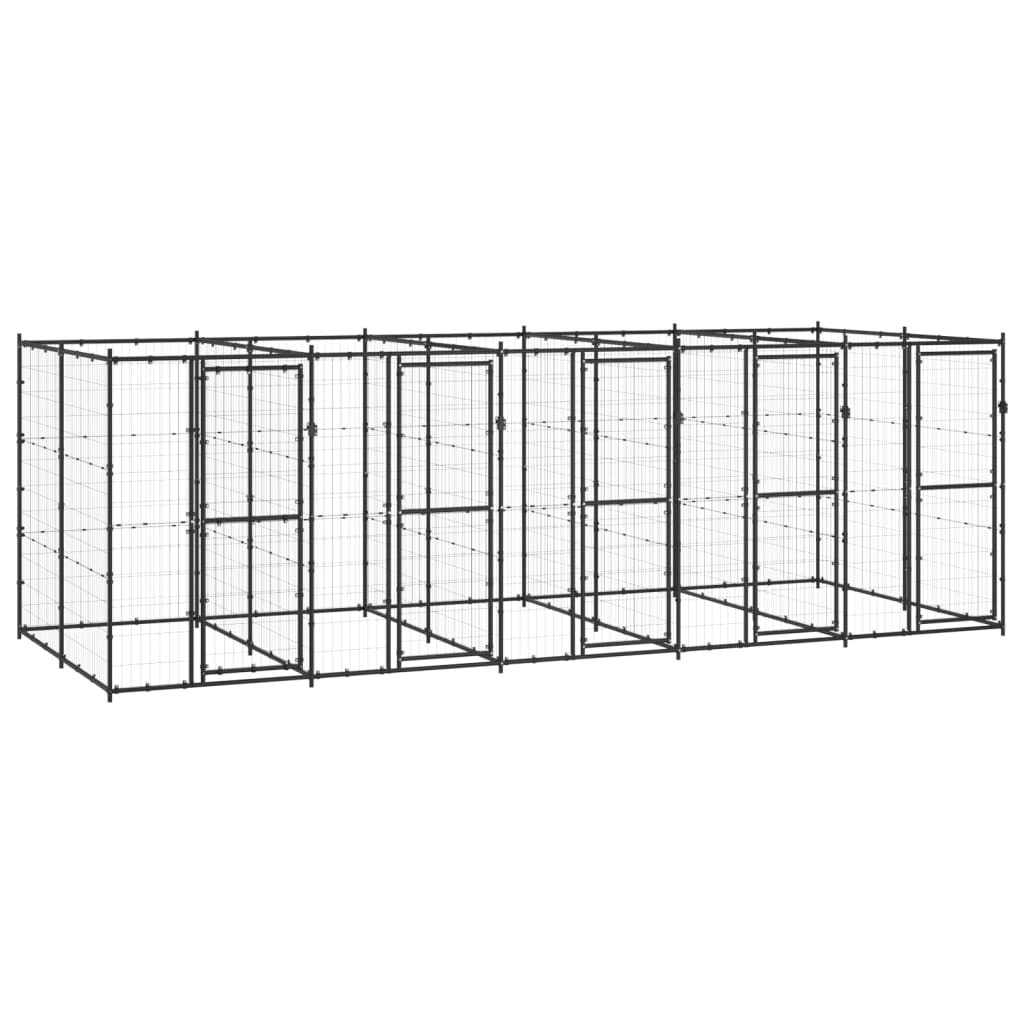 Vidaxl Dog Kennel 12,1 m² en acier