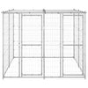 Vidaxl Chienne de chien avec toit 4,84 m² acier galvanisé