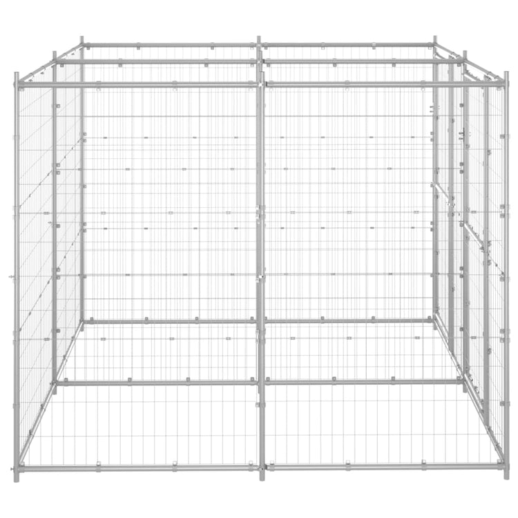 Vidaxl chien Kennel 4,84 m² acier galvanisé
