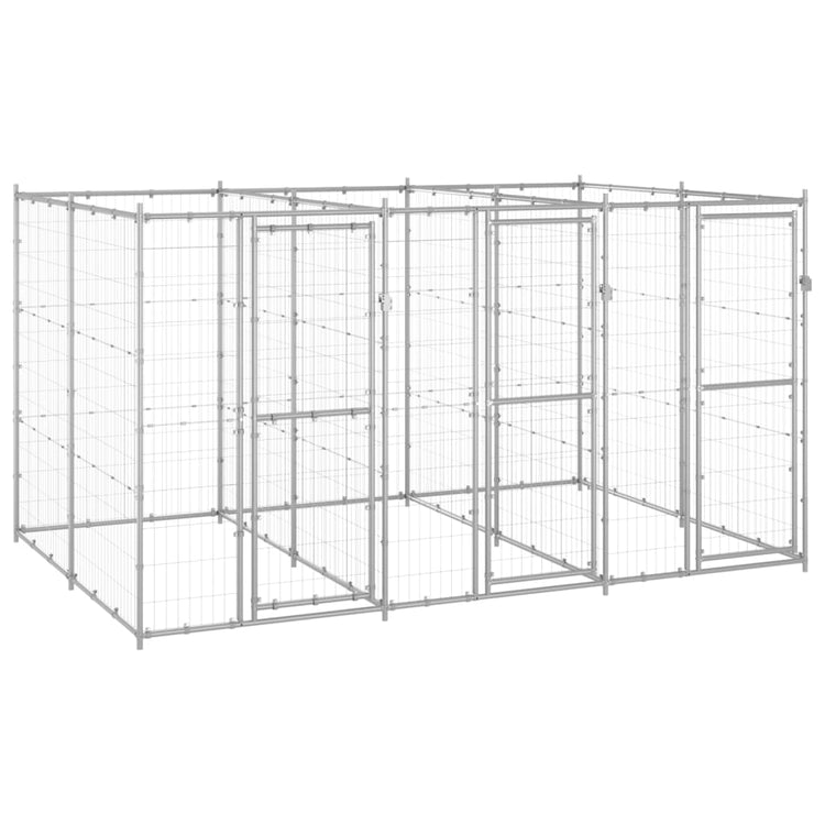 Vidaxl Dog Kennel 7,26 m² acier galvanisé
