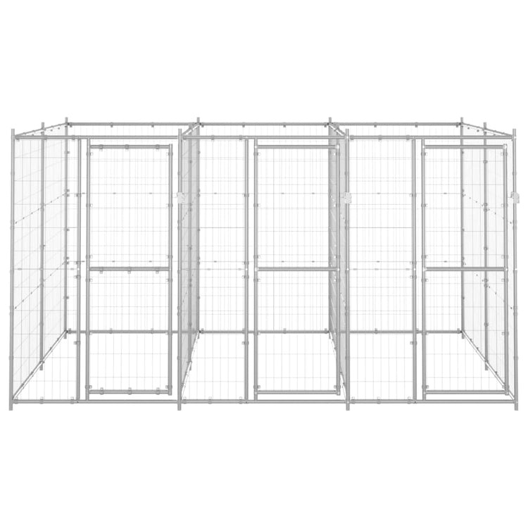 Vidaxl Dog Kennel 7,26 m² acier galvanisé