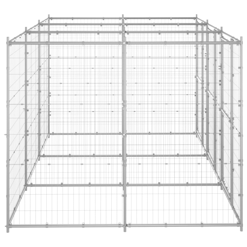 Vidaxl Dog Kennel 7,26 m² acier galvanisé